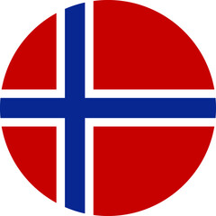 Fototapeta premium Norway flag illustrator country flags round