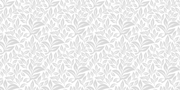 tea leaves pattern background. green leaves vector pattern background. Green tea leaf seamless pattern. seamless patterns with green leaves of tea. 