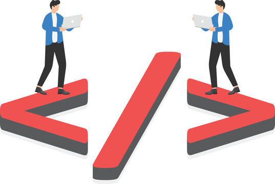 the icon in red in the form of brackets denoting the code of the programming language

