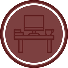 Work Space Vector Line Double Circle Maroon