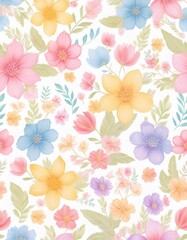 Blossoming Softness: Watercolor Floral Pattern