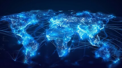 Global data network, illustration