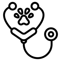 Stethoscope with pet clinic icon
