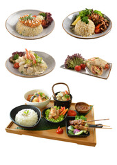 local cook live fresh catfish seafood fish chicken pork meat with spicy red dry chili curry sauce and vegetable rice asian Chinese banquet halal seafood steamboat cafe restaurant menu set combo crop