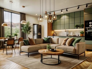 Fototapeta premium modern living room with sofa