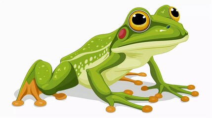 Obraz premium Cute frog cartoon vector illustration isolated on white background animal illustration