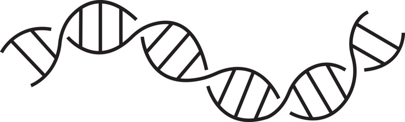 DNA icon. deoxyribonucleic Acid Vector outline Design. DNA sign template for web and mobile UI element. Spiral molecule medical bio tech vector illustration isolated on transparent background.