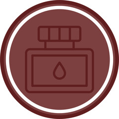 Obraz premium Ink Bottle Vector Line Double Circle Maroon
