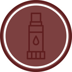 Glue Stick Vector Line Double Circle Maroon