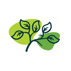 Leaves design elements - Vector illustration leaf shapes in  green colours on white background