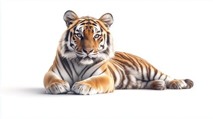 Obraz premium a majestic tiger, isolated on background. bright natural sunlight 