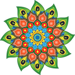 This is simple and vector colorful mandala background and it is editable.