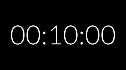15 seconds countdown timer on black background Perfect for countdowns, deadline reminders, time management concepts, and scheduling