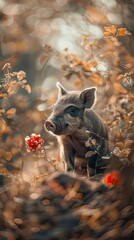 pig isolated on cute background