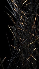 Digital black cable wire geometric abstract graphics poster background