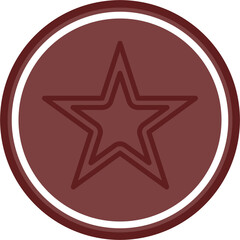 Obraz premium Star Vector Line Double Circle Maroon