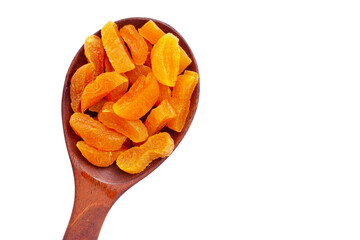 Dried apricots on white background.
