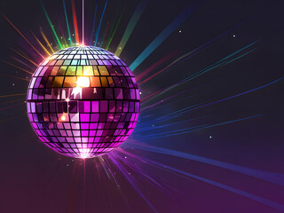 disco ball with lights,Ai generated 