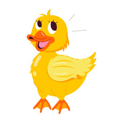 A cute smiling duck flat sticker 

