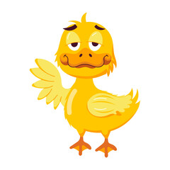 A comic style sticker showing duck with bored expressions 

