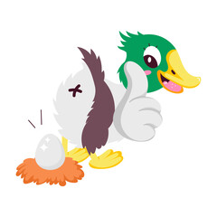 A flat style sticker of duck egg nest 

