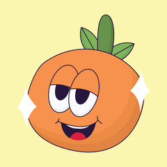 simple colorful orange mascot icon illustration