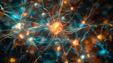 Fototapeta premium Exploring the HighResolution Visualization of Colorful Neural Network Connections