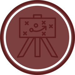 Strategy Icon Vector Line Double Circle Maroon