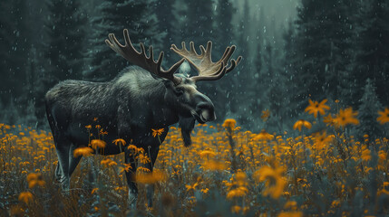 Moose in Denali National Park and Preserve, Alaska, USA