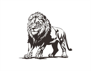 lion silhouette set. isolated vector image of african carnivore