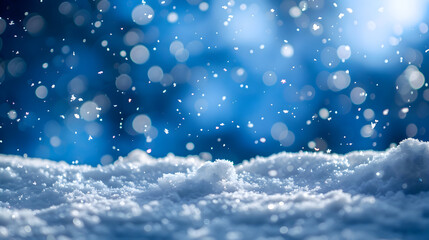Naklejka premium blue merry christmas Ornaments with balls on snowy decorations background,generative ai
