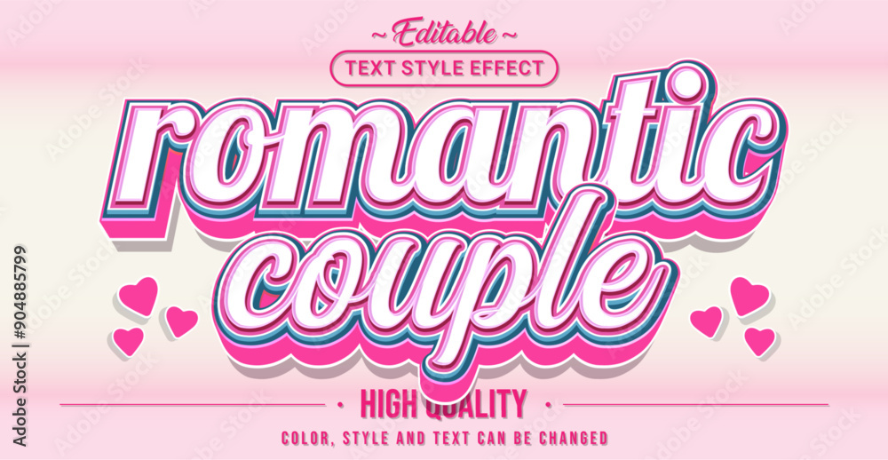 Poster Editable text style effect - Romantic Couple text style theme.
