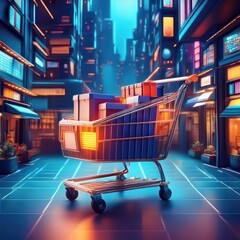 Revolutionizing Retail: Smart Shopping Carts and AI-Assisted Purchases with 3D Illustrations