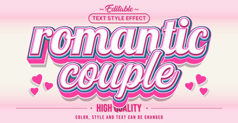 Editable text style effect - Romantic Couple text style theme.