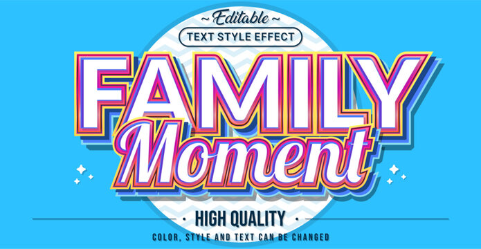 Editable text style effect - Family Moment text style theme.