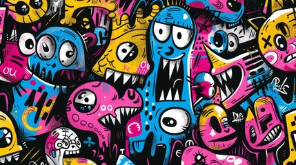 Obraz premium Bright and Playful Abstract Graffiti Art