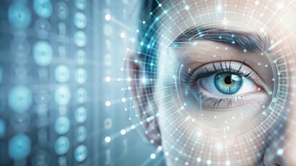 Cybersecurity biometric scanning technology with matrix effect
