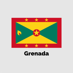 Grenada flag design vector illustration on a gray background for graphic and web design.