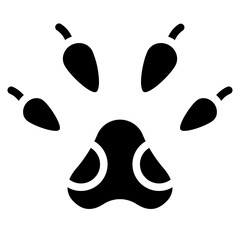 Footprint pet. Paw prints. Dog or cat vector, icon. Foot puppy isolated on white background.