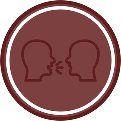 Emotional Graph Vector Line Double Circle Maroon