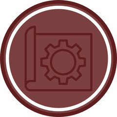 Clickable Prototype Vector Line Double Circle Maroon
