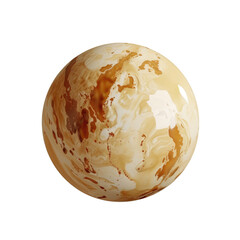 Caramel ice cream sphere on a transparent background