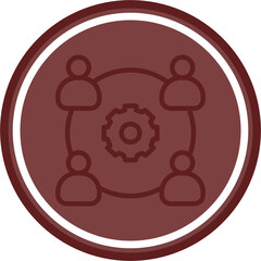 Teamwork Vector Line Double Circle Maroon