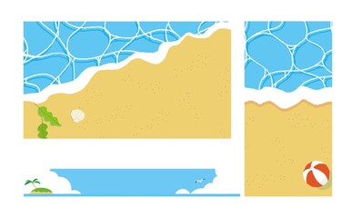 海のバナー用背景イラスト素材セット