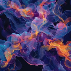 Fototapeta premium An intricate network of organic, fluid shapes that intertwine and merge, creating a sense of continuous movement and growth