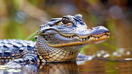 Obraz premium The American alligator is found in all of Florida.