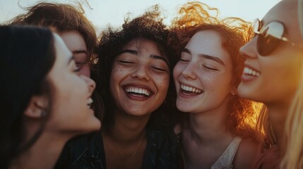 Fototapeta premium Group of friends sharing a happy moment