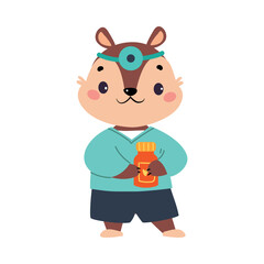Chipmunk Animal Work in Ambulance and Hospital Vector Illustration
