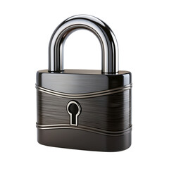 Naklejka premium cyber security black futuristic padlock on transparent background