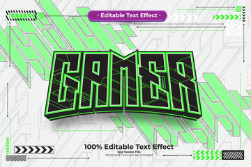 Gamer New editable text effect in modern trend style 
